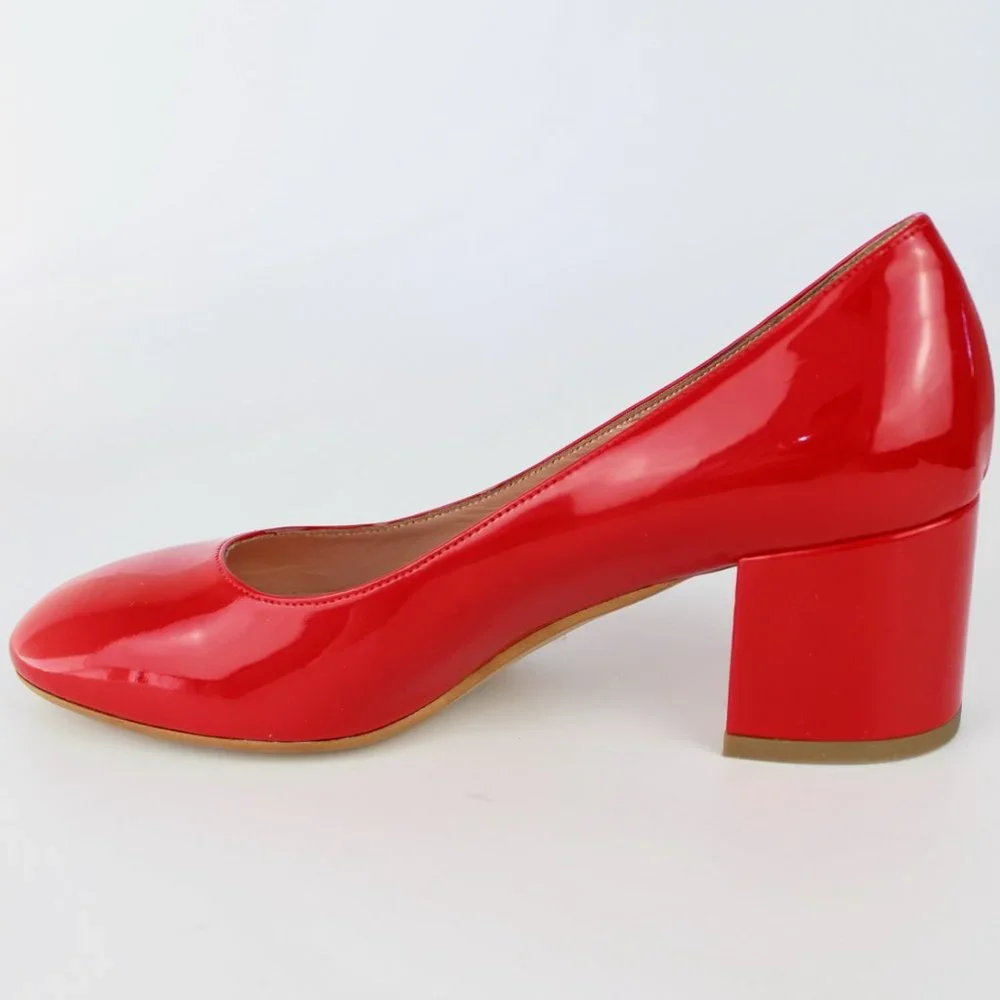 NEW POLLINI FOOTWEAR Patent Leather Pumps – Bold, Chic & Comfy Block Heels